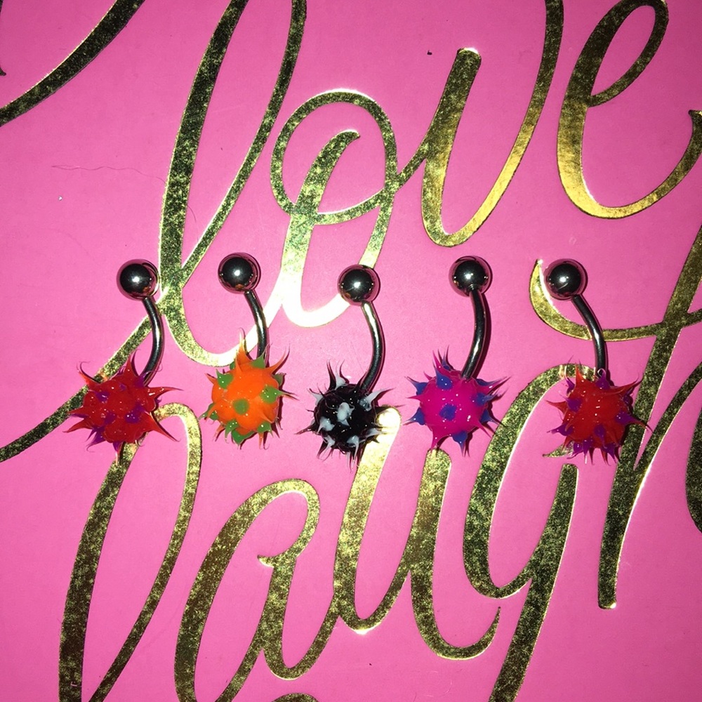 bundle hot topic ball spike belly rings